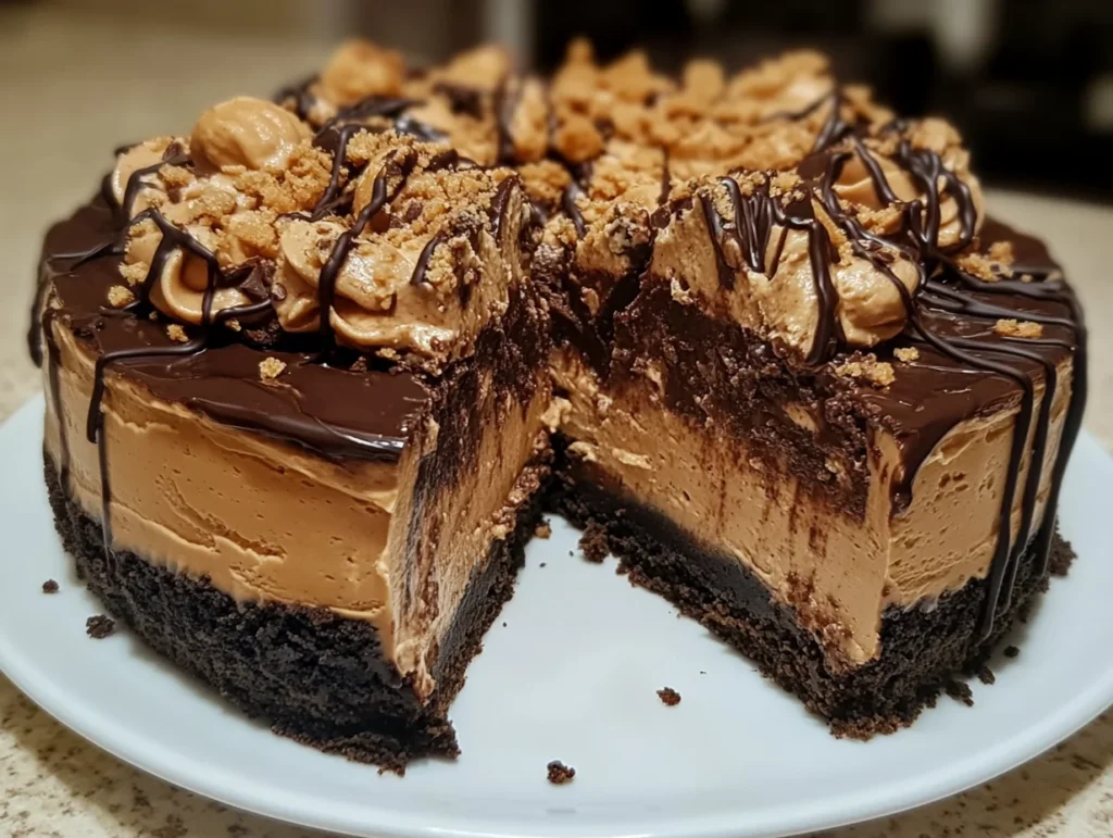 Chocolate Double Fudge Peanut Butter Cheesecake