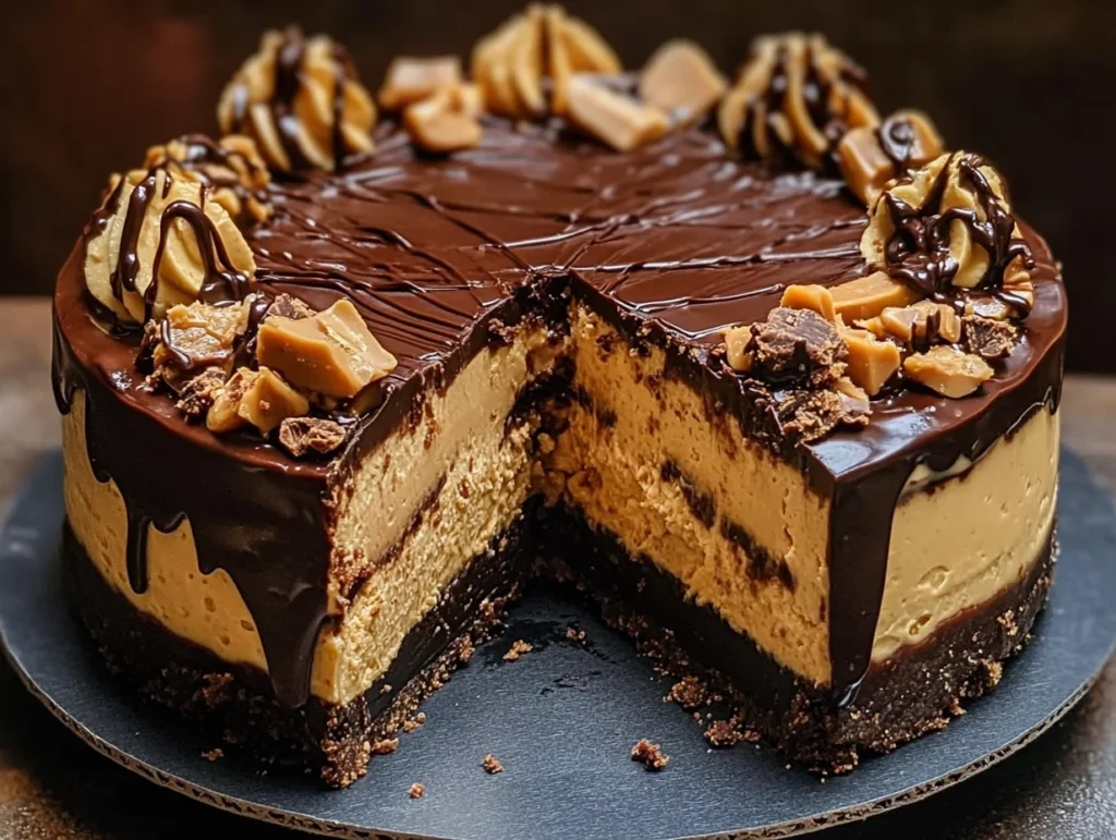Chocolate Double Fudge Peanut Butter Cheesecake